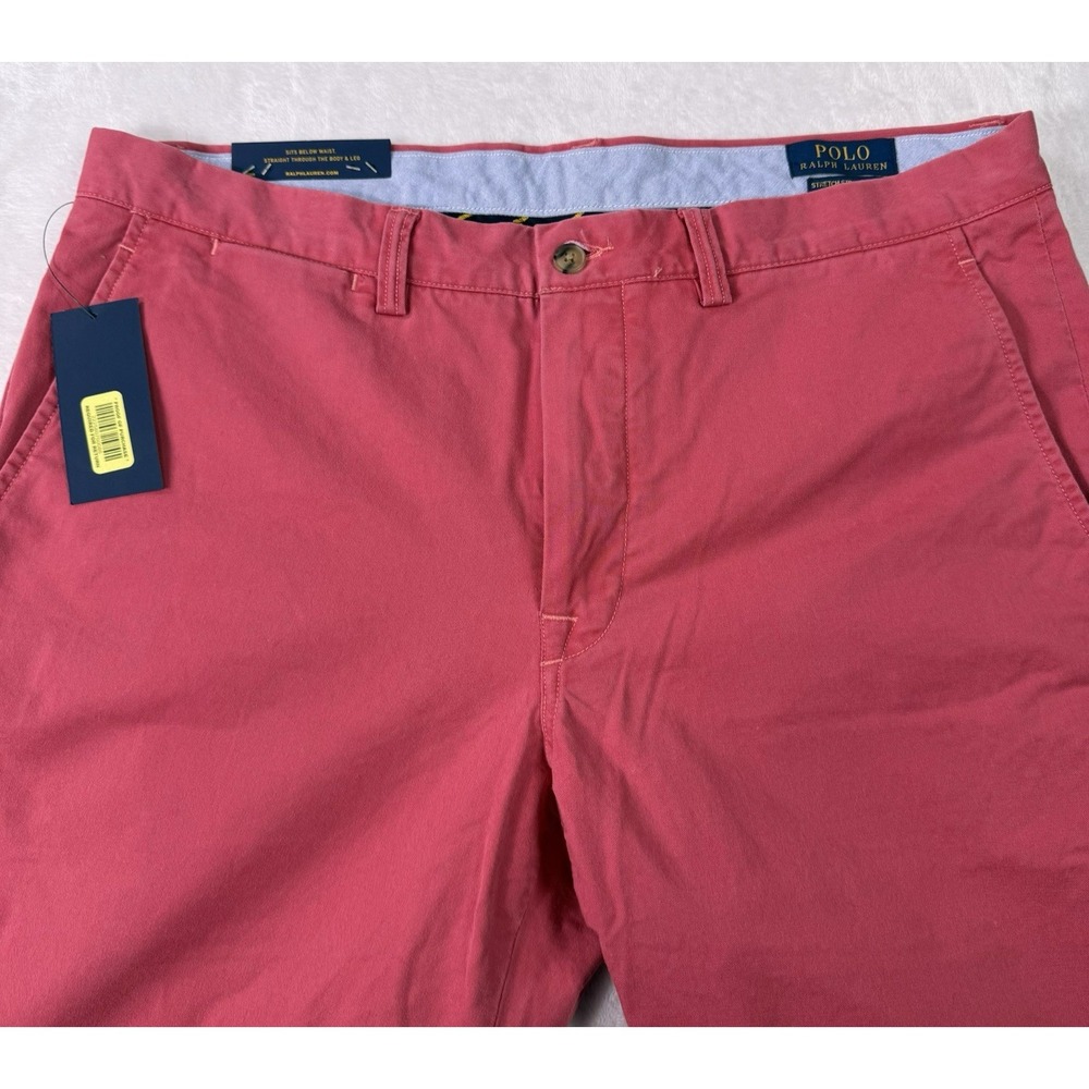 Polo Ralph Lauren Chino Pants Men's 34X30 Pink Salmon Stretch Straight Fit NWT